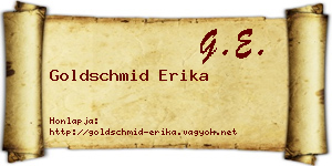 Goldschmid Erika névjegykártya